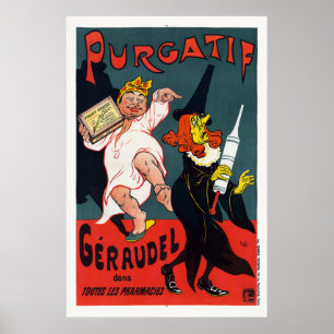 Poster vintage Purgatif Géraudel França 1895