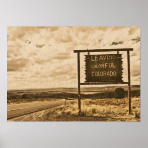 Pôster vintage que sae de Colorado colorido