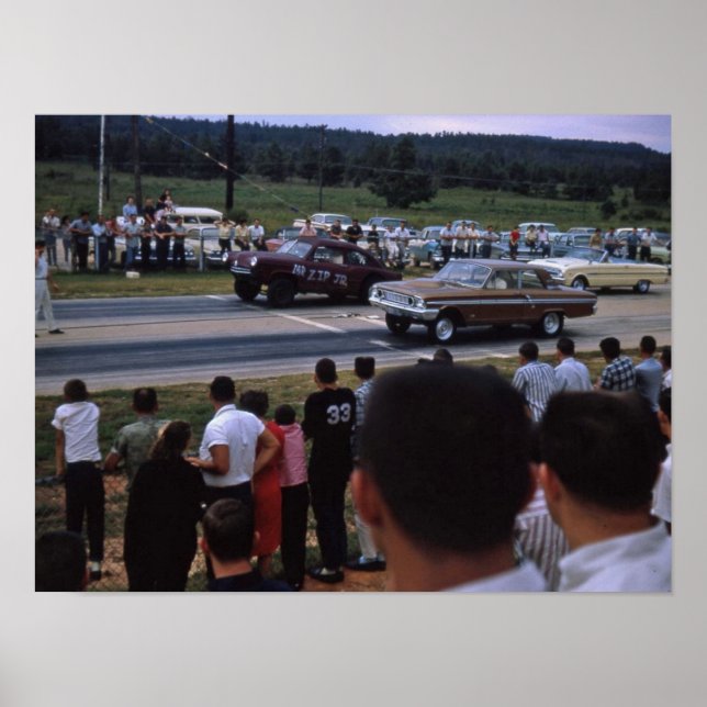 Pôster Vintage race cars (Frente)