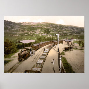 Poster Vintage Rail Train, Festiniog Wales 1895