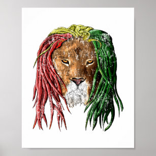Poster Vintage Rasta Reggae Lion