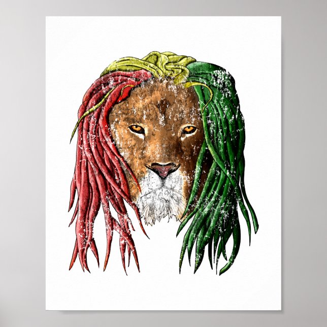 Poster Vintage Rasta Reggae Lion (Frente)