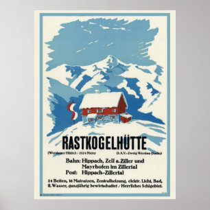 Poster vintage Rastkogelhütte Alemanha 1938