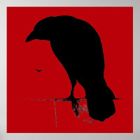 Vintage Raven sobre Modelo vermelho sanguíneo