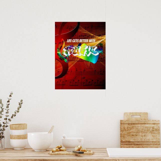 Poster Vintage Red  Musical Teacher (Cozinha)