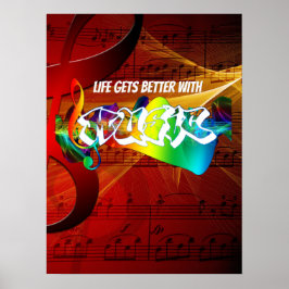 Poster Vintage Red  Musical Teacher