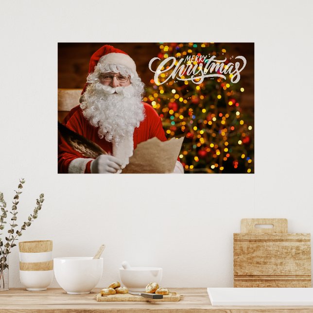 Poster Vintage Red Papai Noel Feliz Natal (Cozinha)