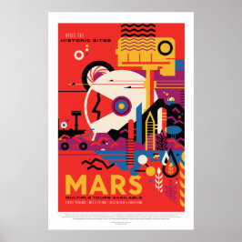 Poster Vintage Red Planet Mars Viagem