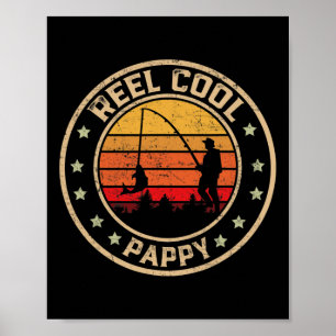 Poster Vintage Reel Legal Pappy Fish Pescar Pais Engraçad