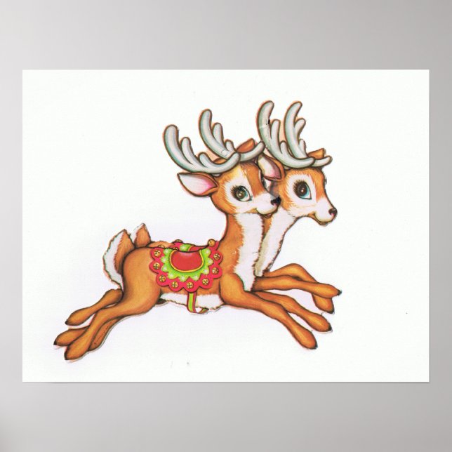 Poster Vintage Reindeer/fofo (Frente)