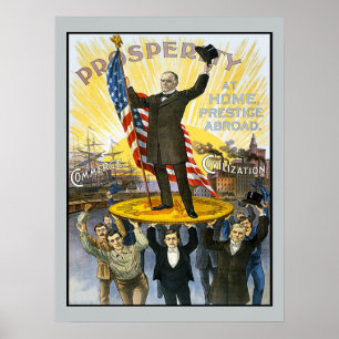 Poster Vintage republicano da campanha de McKinley
