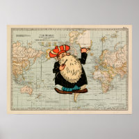 poster vintage Restaurado "Hitchhiker mundial"
