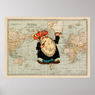 poster vintage Restaurado "Hitchhiker mundial"