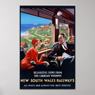 Poster vintage restaurado Novo Gales do Sul de