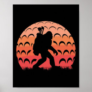 Poster Vintage Retro Bigfoot Golfe Golfe Sasquatch