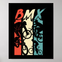 Vintage Retro BMX Bike Rider Freestyle Stunt Biker