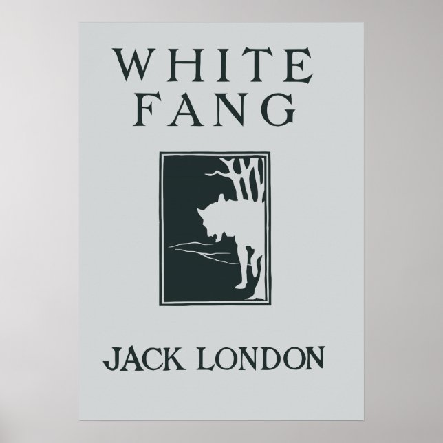 Poster Vintage retro book cobrir White Fang Jack London (Frente)
