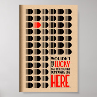 Poster Vintage Retro Brutalist Parody Deco