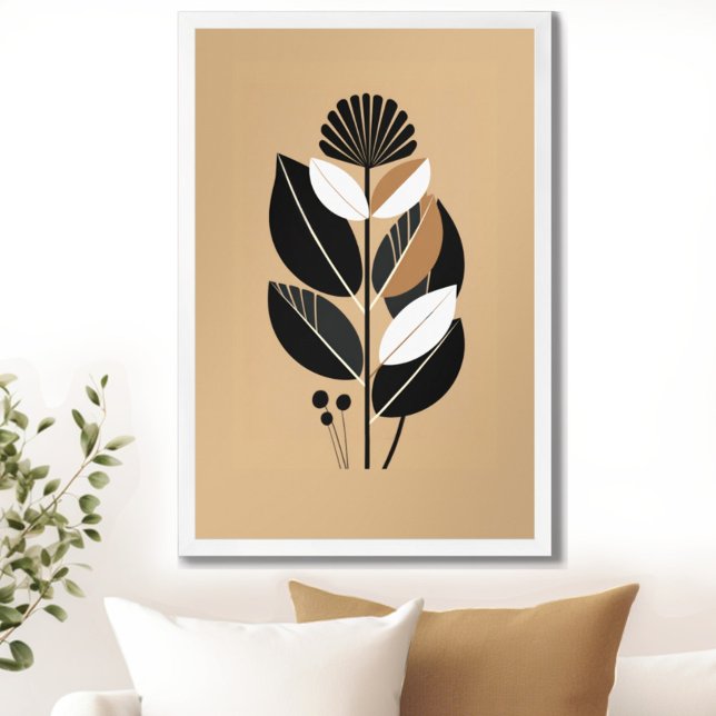 Poster Vintage Retro Floral (Transform your space with the timeless beauty of mid century modern floral art print. )