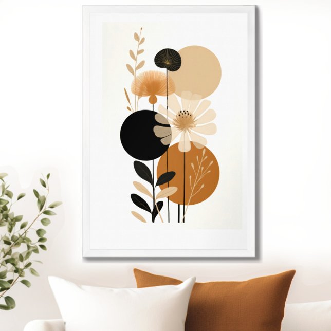 Poster Vintage Retro Floral (Transform your space with the timeless beauty of mid century modern floral art print. )