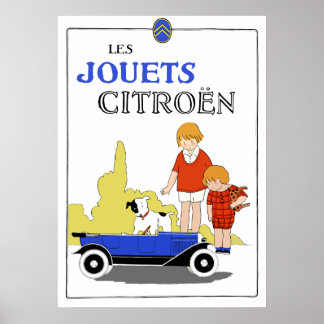 Poster Vintage retro francês pedal de brinquedo 1920