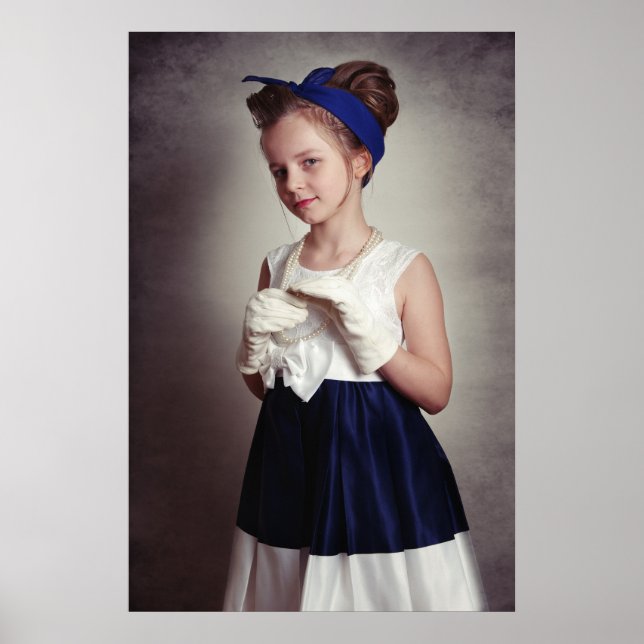 Poster Vintage retro girl (Frente)