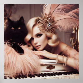 Poster Vintage retro glamour art deco