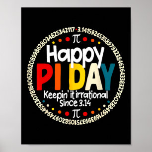 Poster Vintage Retro Happy Pi Day Mantendo-O Irracional S