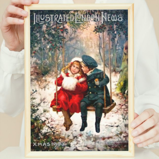 Poster Vintage Retro Ilustrado Notícias de Londres Natal (Criador carregado)
