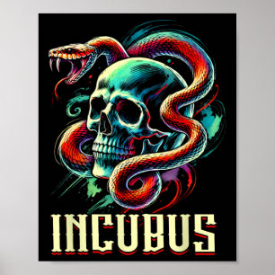 Poster Vintage Retro Incubus Skull E Cobra Halloween Ho