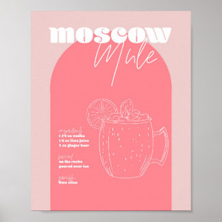 Poster Vintage Retro Inspirou Moscou Mule Recebe Rosa e
