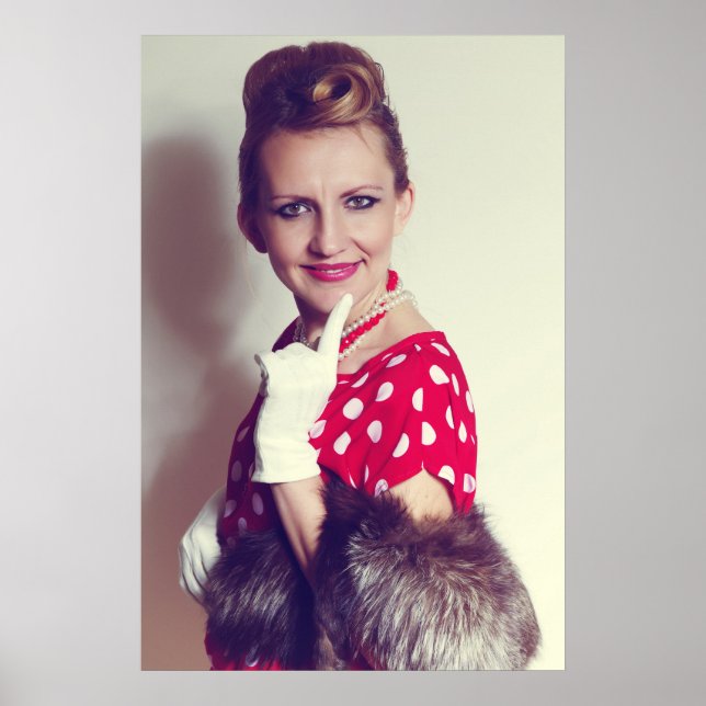 Poster Vintage retro mulher (Frente)