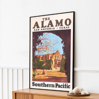 Poster Vintage Retro O Alamo San Antonio Texas