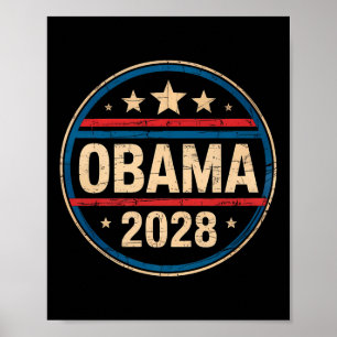Poster Vintage Retro Obama Para O Presidente 2028 Premium