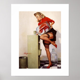 Pôster Vintage Retro Office Pinup Girl
