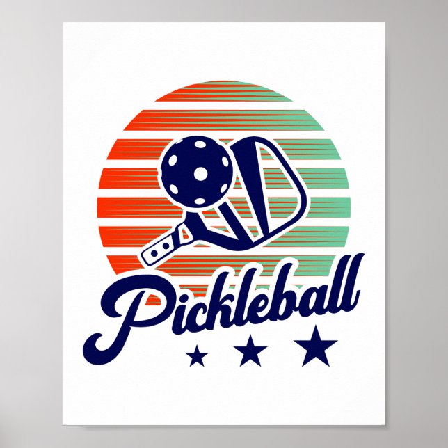 Poster Vintage Retro Pickleball (Frente)