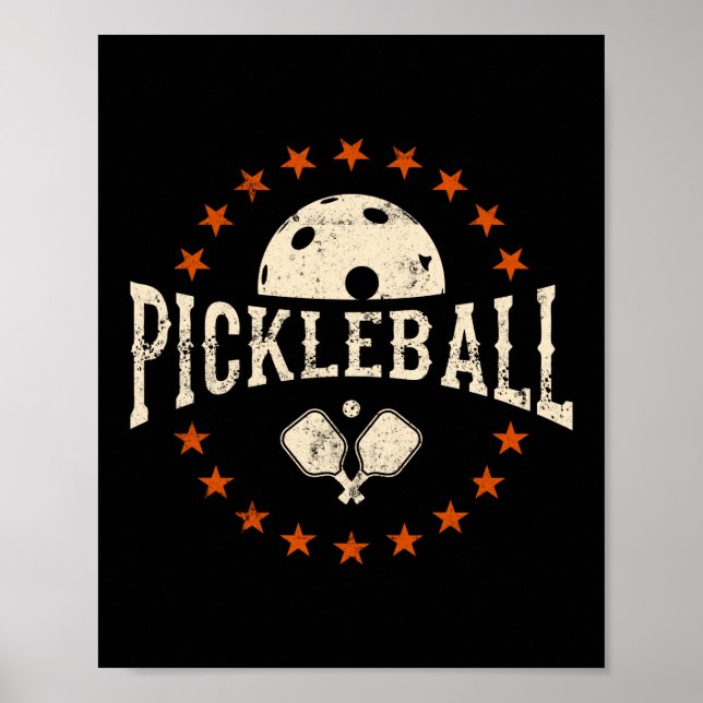 Poster Vintage Retro Pickleball (Frente)
