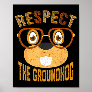 Poster Vintage Retro Respeite O Feriado Do Groundhog Masc