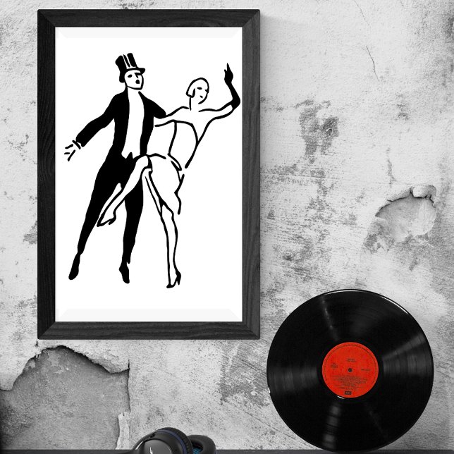 Poster Vintage Retro Roaring 20.00 Forma de dança de Casa (Criador carregado)