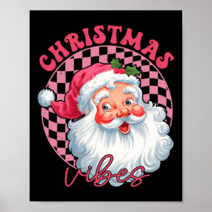 Poster Vintage Retro-Rosa Papais noeis de Natal Vibes Gro