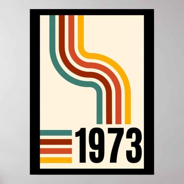 poster vintage Retro Stripes 1973 (Frente)