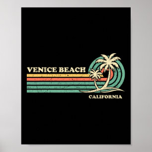 Poster Vintage Retro Summer Vacage California Venice Be