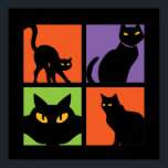 Poster Vintage Retro Witch Black Halloween Pop Art<br><div class="desc">Vintage e Retro Bruxas Negras Gatos Negros Pop de Festa Dia de as Bruxas engraçado de Arte do Dia das Bruxas design para vestir quando você for Trick ou Tratar. Esta mercadoria assustadora e esquisita é excelente de uma festa noturna assustadora de Halloween com fantasmas assustadores ou filme de terror....</div>