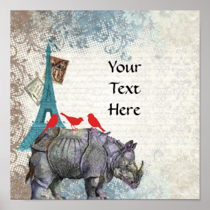 Pôster Vintage rhino