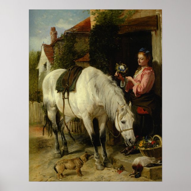 Poster Vintage Richard Ansdell A Filha Dos Jardineiros (Frente)