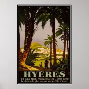 Pôster Vintage Riviera francês, France -