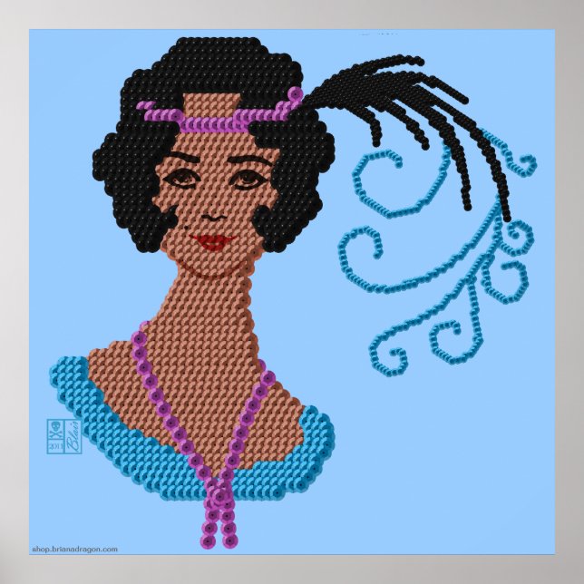 Poster Vintage Roaring 20s Flapper Woman Cameo (Frente)