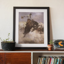 Vintage Rodeo Cowboy, Breezy Riding by WHD Koerner