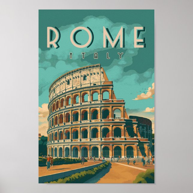 Poster Vintage Roma Colosseum (Frente)