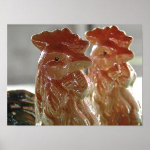 Pôster Vintage Roosters